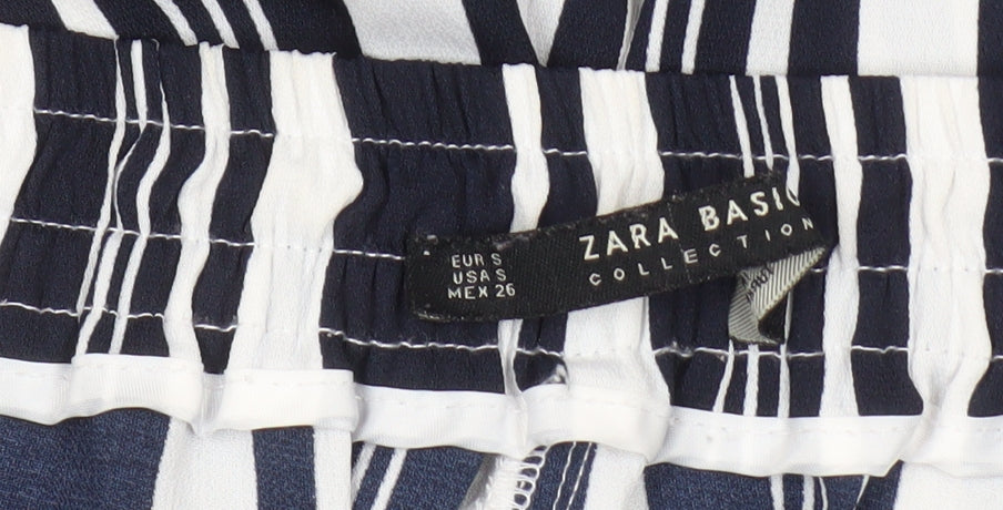 Womens UK Size S Zara Regular Fit Cropped Multicoloured Trousers