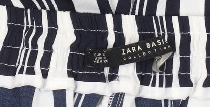 Womens UK Size S Zara Regular Fit Cropped Multicoloured Trousers