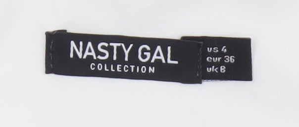 Womens UK Size 8 Nasty Gal White Basic Button-Up