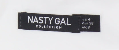 Womens UK Size 8 Nasty Gal White Basic Button-Up