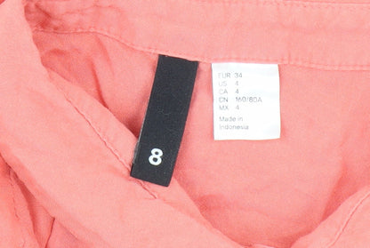 Womens UK Size 6 H&M Pink  Button-Up