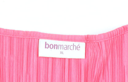 Womens UK Size 12 Bonmarché Pink Basic Blouse