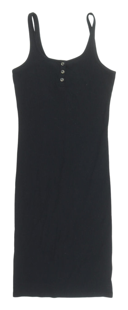 Cotton On Black Bodycon Dress M Women Sleeveless Casual