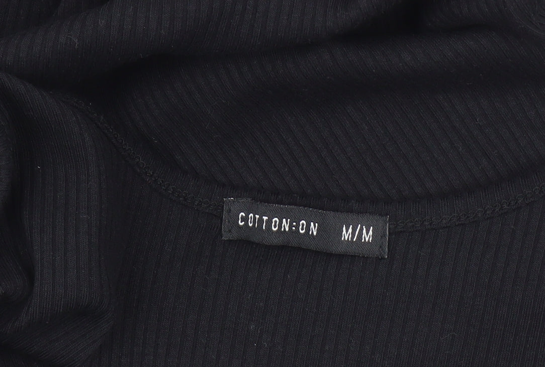 Cotton On Black Bodycon Dress M Women Sleeveless Casual