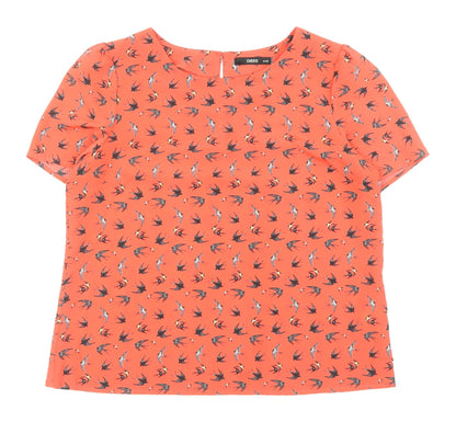 Womens UK Size 14 Oasis Orange Basic Blouse