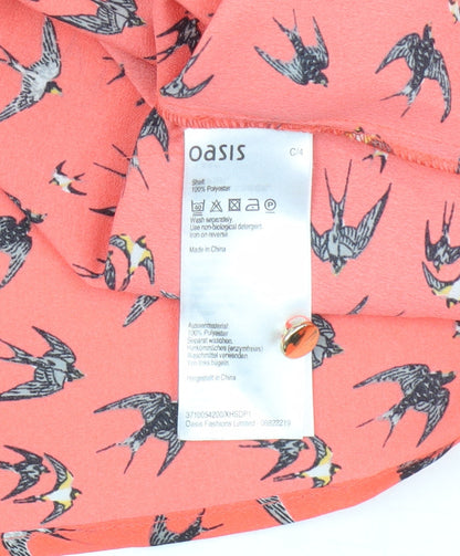 Womens UK Size 14 Oasis Orange Basic Blouse