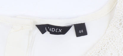 LVDEX Women's Ivory Lace Sleeveless Blouse Size 16