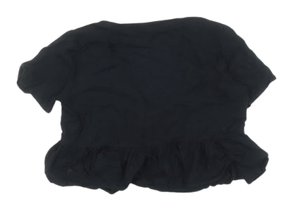 Womens UK Size 12 ASOS Black Wrap Blouse