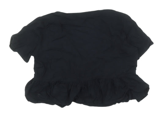 Womens UK Size 12 ASOS Black Wrap Blouse