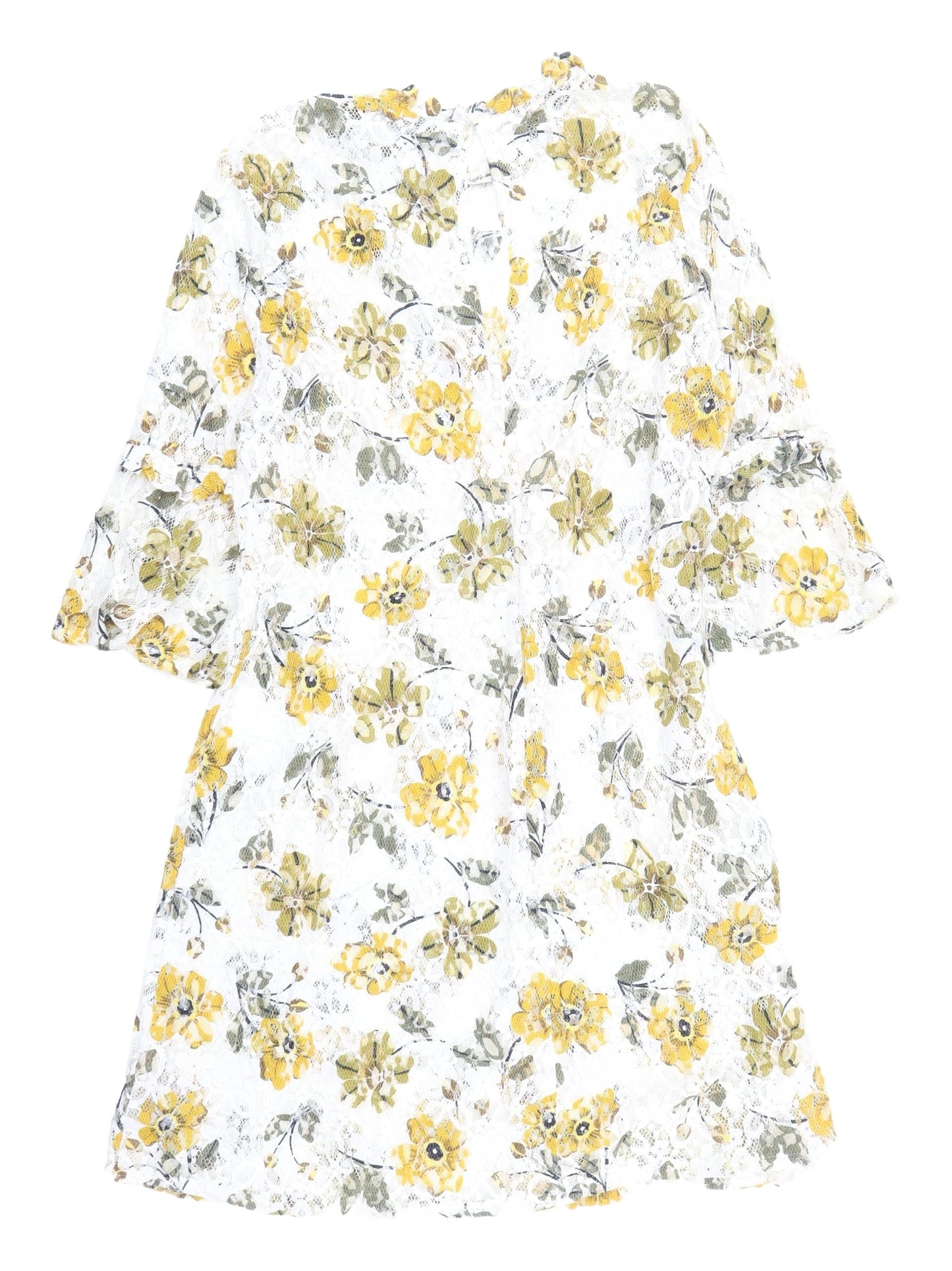 Marks & Spencer Floral Lace Dress, Size 14, Ivory