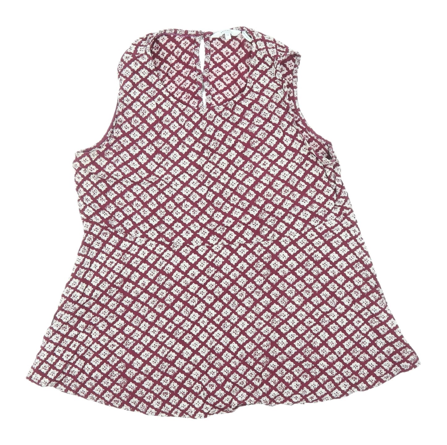 FatFace Women's Multicoloured Geometric Blouse Size 10