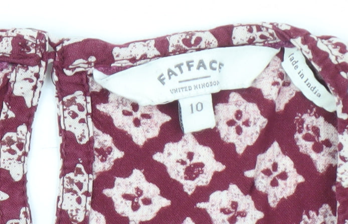 FatFace Women's Multicoloured Geometric Blouse Size 10