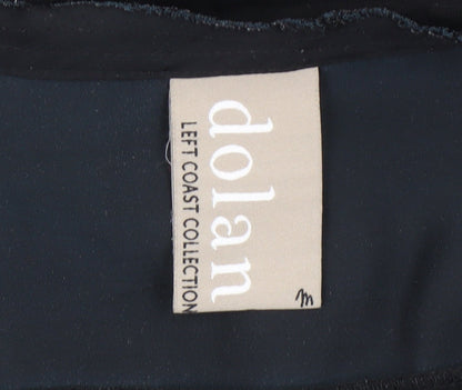 Dolan Women's Black V-Neck Blouse M Long Sleeve