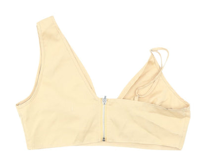 Womens UK Size 16 Missguided Beige Cropped Blouse