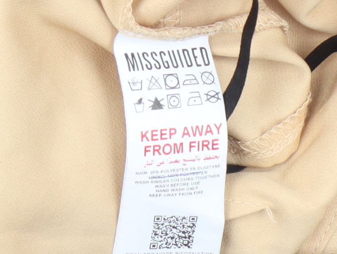 Womens UK Size 16 Missguided Beige Cropped Blouse