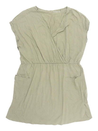 Next Women's Green Wrap Dress with Pockets, Size 18