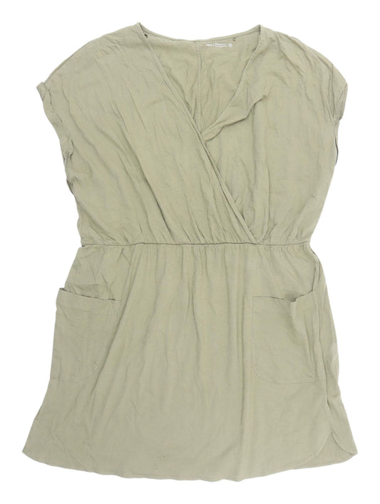 Next Women's Green Wrap Dress with Pockets, Size 18