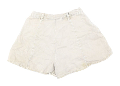 Bershka Women's Beige High Rise Chino Shorts Size 8