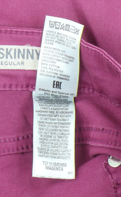 Womens UK Size 12 Marks and Spencer Regular Fit Skinny Purple Jeans