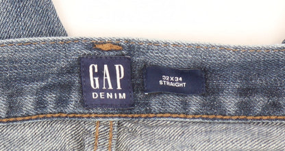 GAP Men's Blue Straight Jeans, Size 32, Medium Wash
