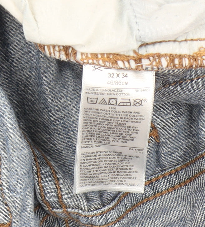 GAP Men's Blue Straight Jeans, Size 32, Medium Wash