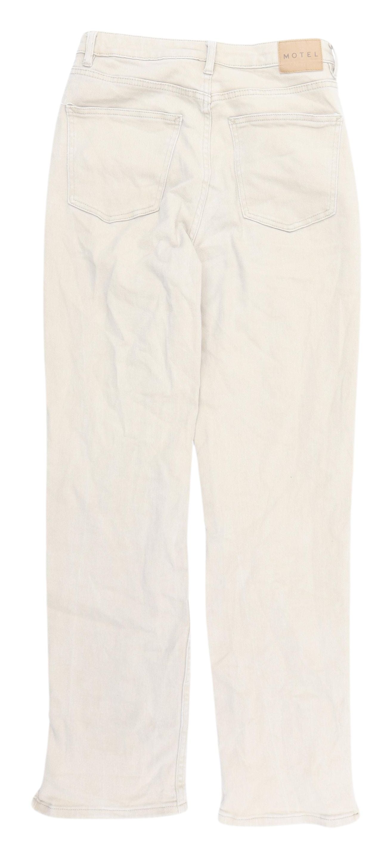 Motel Women's Beige Straight Jeans, M