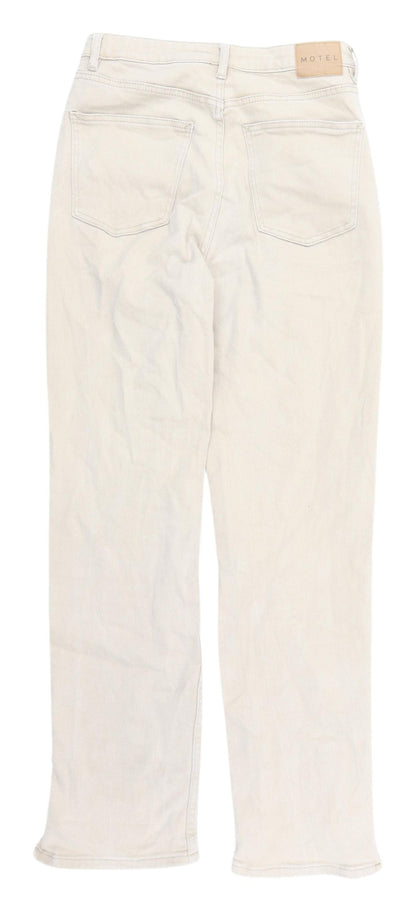 Motel Women's Beige Straight Jeans, M