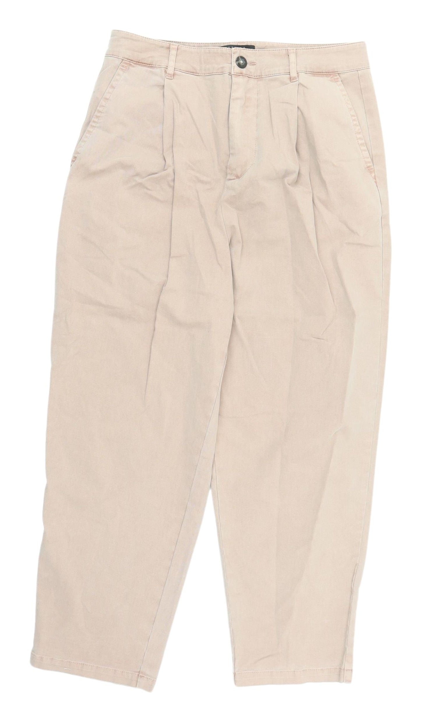 Womens UK Size S ASOS Regular Fit Chino Beige Trousers