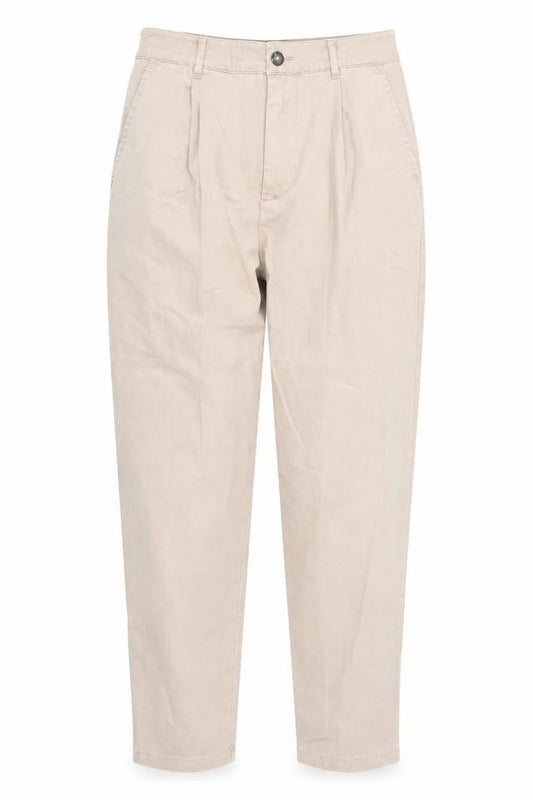 Front view of ASOS Women's Beige Chino Trousers -, size S, Casual Pleated