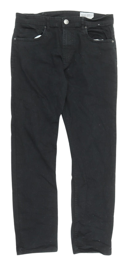 Denim Co. Men's Black Straight Jeans, Size 32