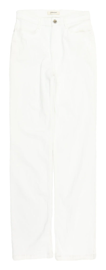 Marks and Spencer Women's White Straight Jeans, Size 8
