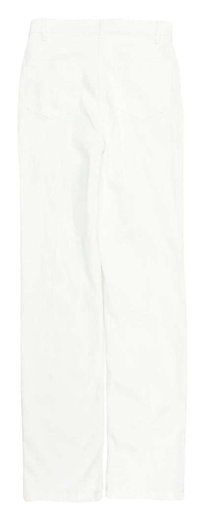 Marks and Spencer Women's White Straight Jeans, Size 8