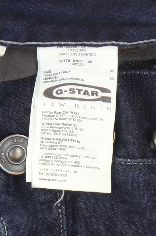 G-Star Men's Blue Tapered Jeans, Size 32