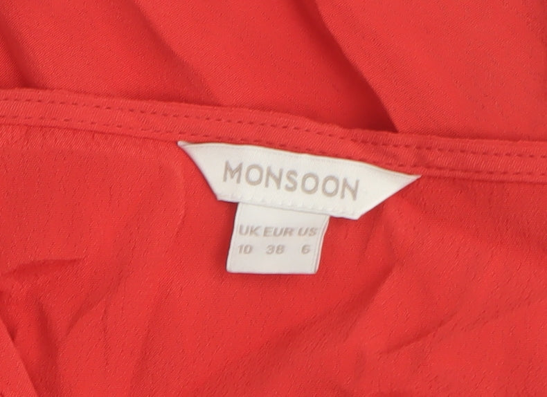 Womens UK Size 10 Monsoon Red Camisole Blouse