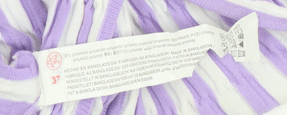 Bershka Women's Purple Striped Sleeveless Blouse Size M