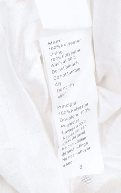 Boohoo White Polka Dot Strap Dress, Size 14