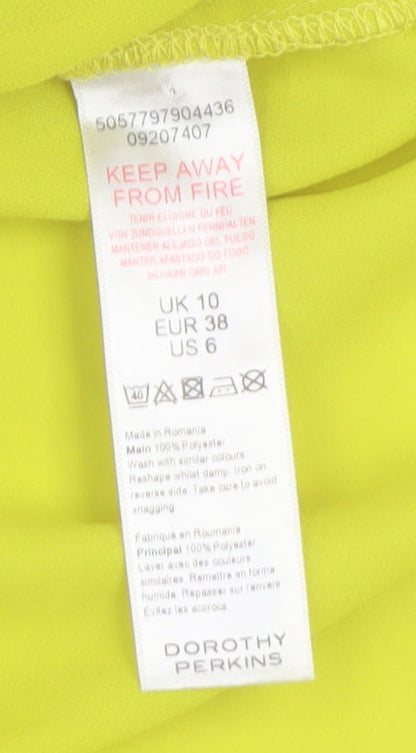 Womens UK Size 10 Dorothy Perkins Yellow  T-Shirt