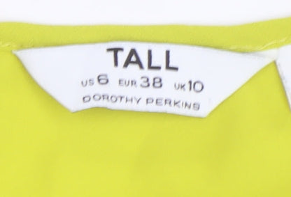 Womens UK Size 10 Dorothy Perkins Yellow  T-Shirt