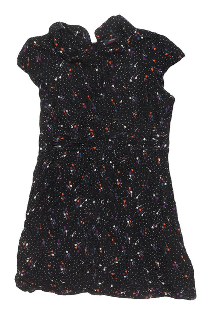 Floral Women's Black A-Line Mini Dress Size 10