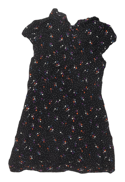 Floral Women's Black A-Line Mini Dress Size 10