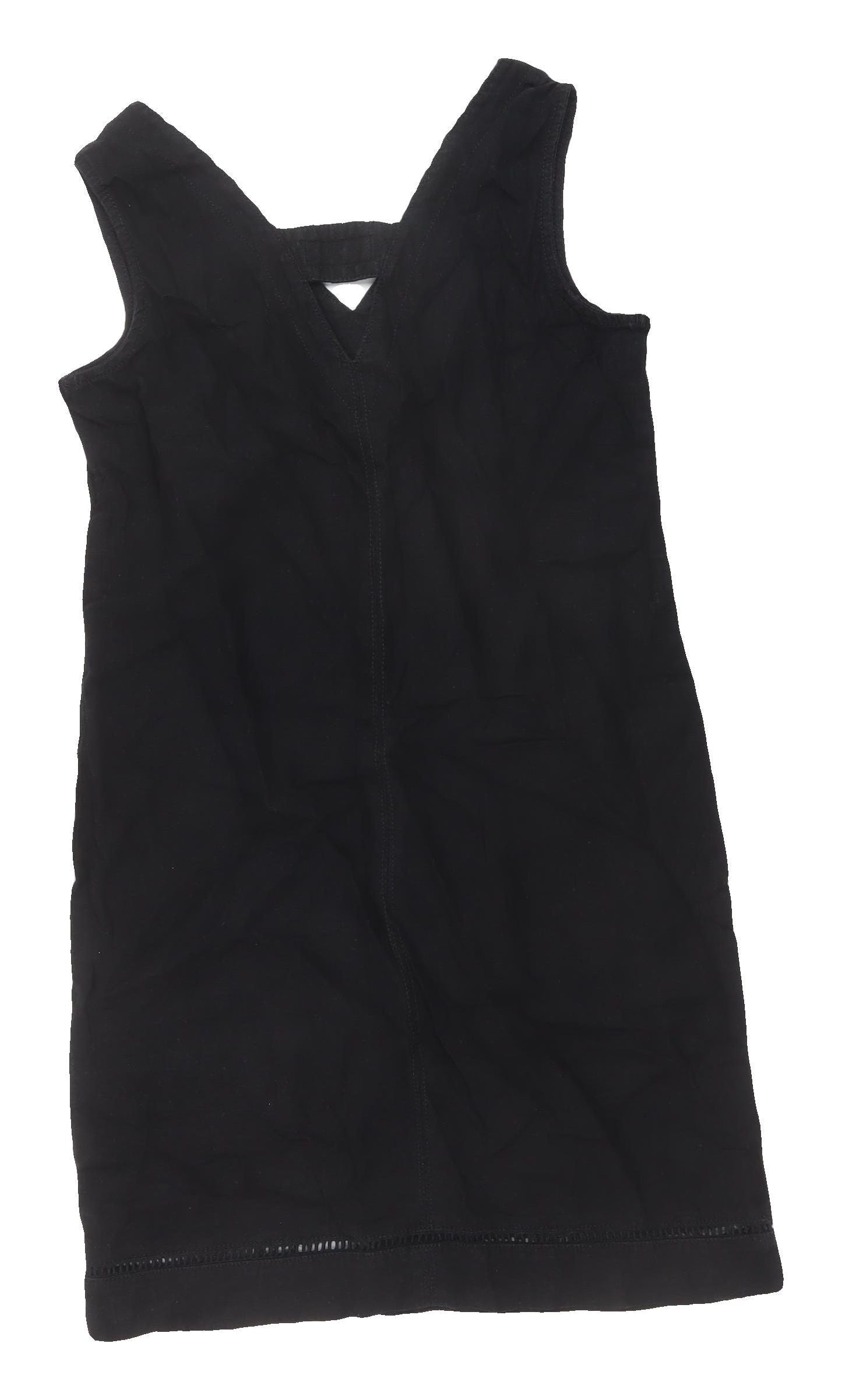 Next Women's Black Sleeveless Shift Dress V-Neck