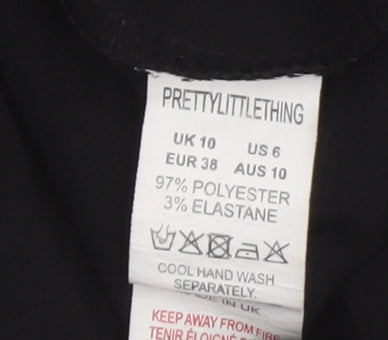 PrettyLittleThing Black Long Sleeve Dress Size 10 Women