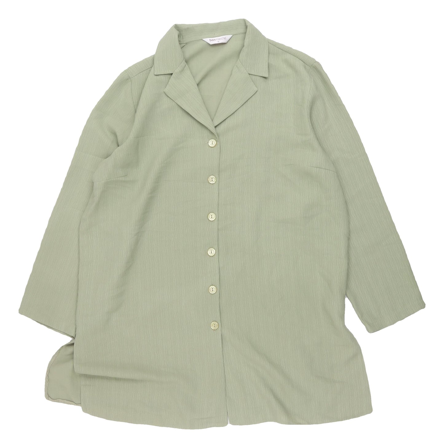 Bonmarché Green Button-Up Shirt for Women - Size 18
