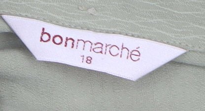 Bonmarché Green Button-Up Shirt for Women - Size 18