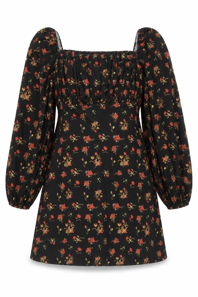 Womens UK Size 8 Cameo Rose Black Tunic Blouse