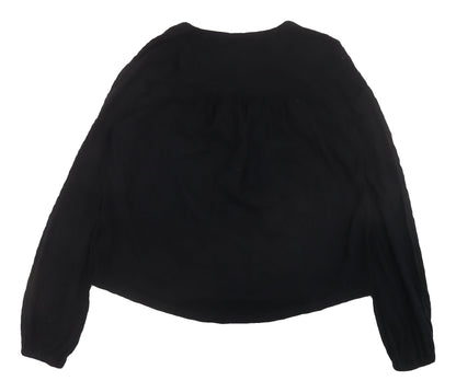 GAP Women's Black Cotton Blouse - Size 10 Regular