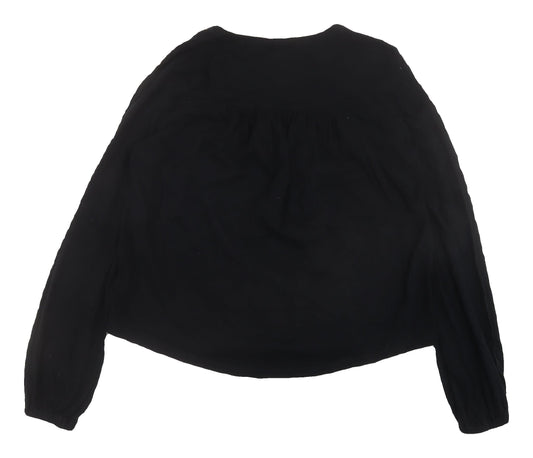 GAP Women's Black Cotton Blouse - Size 10 Regular