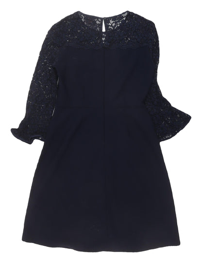 Phase Eight Women's Blue Lace A-Line Dress Size 10