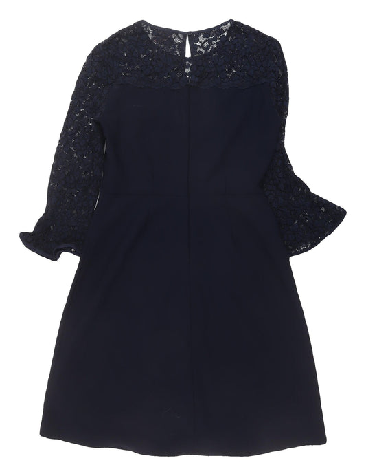 Phase Eight Women's Blue Lace A-Line Dress Size 10