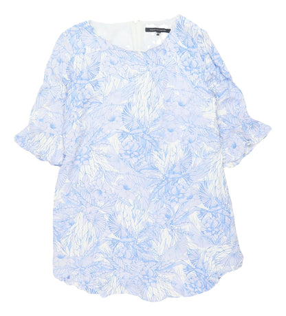 French Connection Women's Blue Floral Blouse Size 16